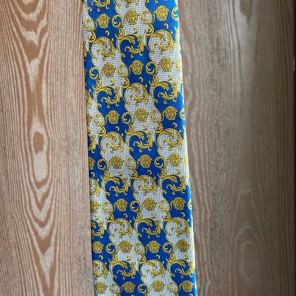 Gianni Versace Baroque Medusa Head Silk Tie metallic Sheen - Picture 2 of 9